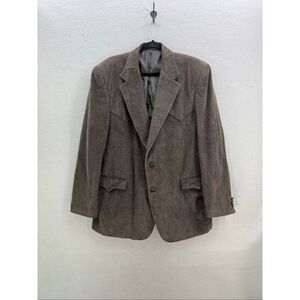 Circle S Mens Brown Corduroy Elbow Patches Western Sport Coat Blazer Size 46R